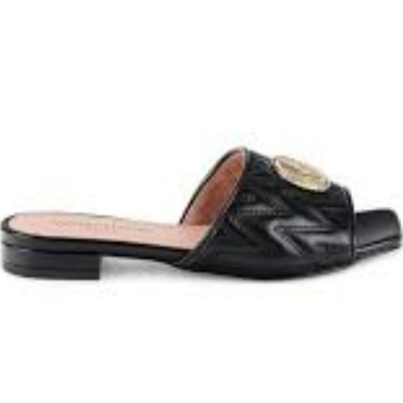 VALENTINO BY MARIO VALENTINO BLACK FLAT SANDALS